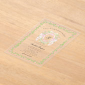 Grandmellinial Botanical Bow Crest  アクリル招待状 (レイダウン)