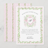 Grandmellinial Botanical Monogram Crest Thank You  サンキューカード (正面/裏面)