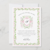 Grandmellinial Botanical Monogram Crest Thank You  サンキューカード (正面)