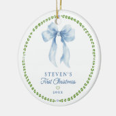 Grandmillenial Bowsベビーの初めてのクリスマス写真 セラミックオーナメント (左)