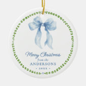 Grandmillenial Bows Baby's First Christmas Photo C セラミックオーナメント (正面)