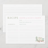 Grandmillenial Love Birds Shower Recipe Card 招待状 (正面/裏面)