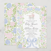 Grandmillennial baby carriage baby shower invite 招待状 (正面/裏面)