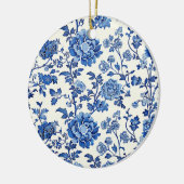 Grandmillennial Blue and White Floral Chinoiserie セラミックオーナメント (左)