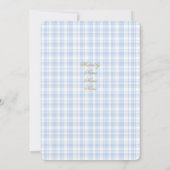 Grandmillennial Blue Gingham Bridal Shower  招待状 (裏面)