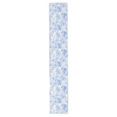 Grandmillennial Blue Toile Roses Floral Table Runn ロングテーブルランナー (正面)
