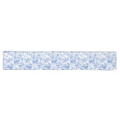 Grandmillennial Blue Toile Roses Floral Table Runn ロングテーブルランナー (横)