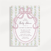 Grandmillennial Bow Vintage Flowers 案内状