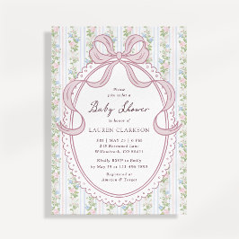 Grandmillennial Bow Vintage Flowers  案内状