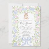 Grandmillennial Bunny Rabbit baby shower invite 招待状 (正面)