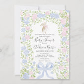 Grandmillennial Bunny Rabbit baby shower invite 招待状 (正面)