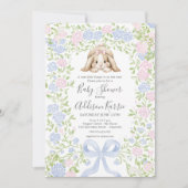 Grandmillennial Bunny Rabbit baby shower invite 招待状 (正面)