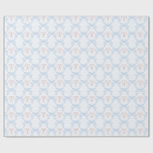 Grandmillennial Candy Cane Christmas Bows ラッピングペーパー (フラット)