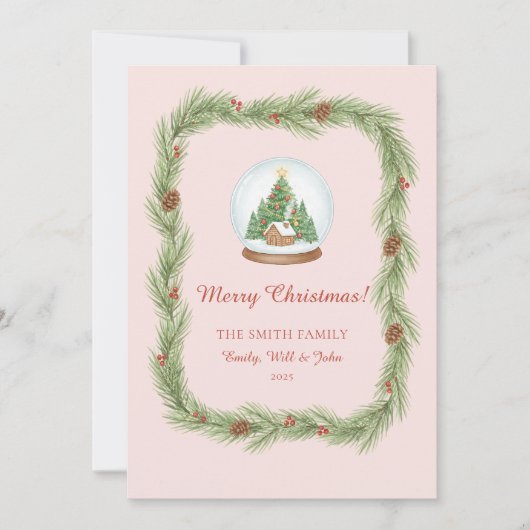 Grandmillennial Christmas Garland & Pinecone シーズンカード (正面)