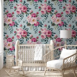 Grandmillennial Dusty Rose Floral 壁紙