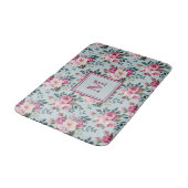 Grandmillennial Dusty Rose Floral Custom Monogram バスマット (アングル)