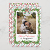 grandmillennial Family Photo Christmas Card 招待状 (正面/裏面)