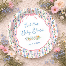 Grandmillennial Floral Baby Shower ペーパープレート
