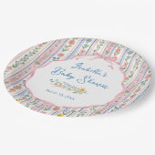 Grandmillennial Floral Baby Shower  ペーパープレート (アングル)