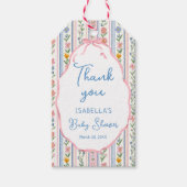 Grandmillennial Floral Baby Shower Thank You ギフトタグ (正面)