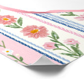 Grandmillennial Floral Baby Shower Welcome  ポスター (角)