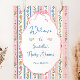 Grandmillennial Floral Baby Shower Welcome ポスター