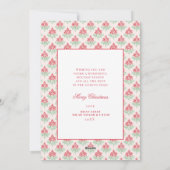 Grandmillennial Floral Crest | Christmas Monogram シーズンカード (裏面)