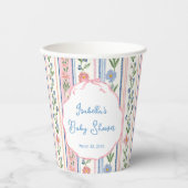 Grandmillennial Floral Girl Baby Shower 紙コップ (正面)