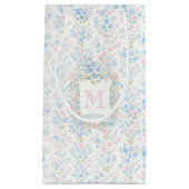 Grandmillennial Floral Monogram Personalized スモールペーパーバッグ (正面)