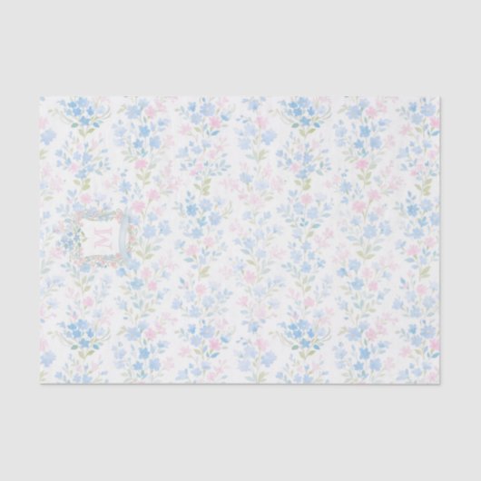 Grandmillennial Floral Personalized 薄葉紙 (正面)