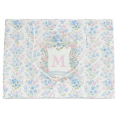 Grandmillennial Floral Personalized Gift Bag ラージペーパーバッグ (正面)