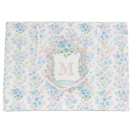 Grandmillennial Floral Personalized Gift Bag ラージペーパーバッグ