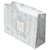 Grandmillennial Floral Personalized Gift Bag ラージペーパーバッグ (裏面アングル)