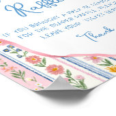 Grandmillennial Floral Vintage Diaper Raffle ポスター (角)