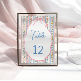 Grandmillennial Floral Vintage Table Number