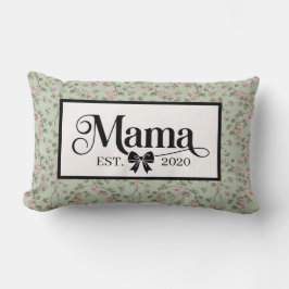 Grandmillennial Green Floral Custom Mama Keepsake ランバークッション