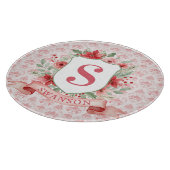 Grandmillennial Holiday Crest | Christmas Monogram カッティングボード (角)