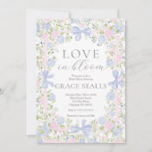 Grandmillennial Pink and Blue bridal shower invite 招待状 (正面)