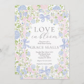 Grandmillennial Pink and Blue bridal shower invite 招待状 (正面/裏面)