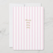 Grandmillennial Pink Stripe Bridal Shower  招待状 (裏面)