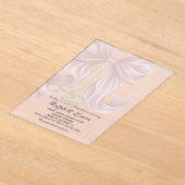 Grandmillennial Striped Bow Girl Baby Shower アクリル招待状 (レイダウン)