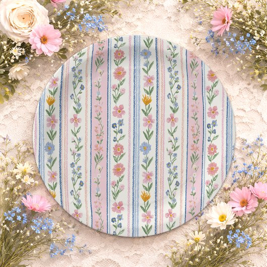 Grandmillennial Vintage Baby Shower ペーパープレート