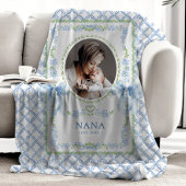 Grandmillennial Water Color Bows Nana Photo シェルパブランケット