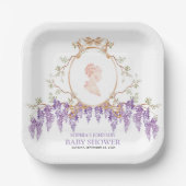 Grandmillennial Wisteria Baby Shower  ペーパープレート (正面)