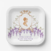 Grandmillennial Wisteria Baby Shower  ペーパープレート (正面)