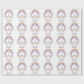 Grandmillennial Wisteria Baby Shower ラッピングペーパー (フラット)