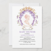 Grandmillennial Wisteria Baby Shower Invitation 招待状 (正面)