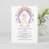 Grandmillennial Wisteria Baby Shower Invitation 招待状 (スタンド正面)