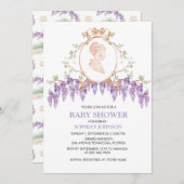 Grandmillennial Wisteria Baby Shower Invitation 招待状 (正面/裏面)