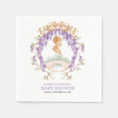 Grandmillennial Wisteria Baby Shower Napkins スタンダードカクテルナプキン (正面)